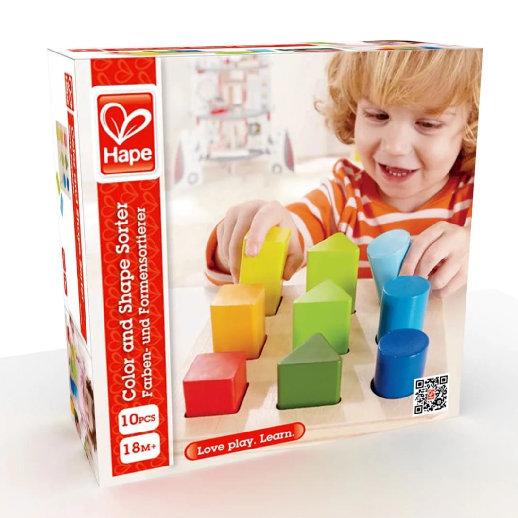 Hape Wooden Color and Shape Sorter Toy