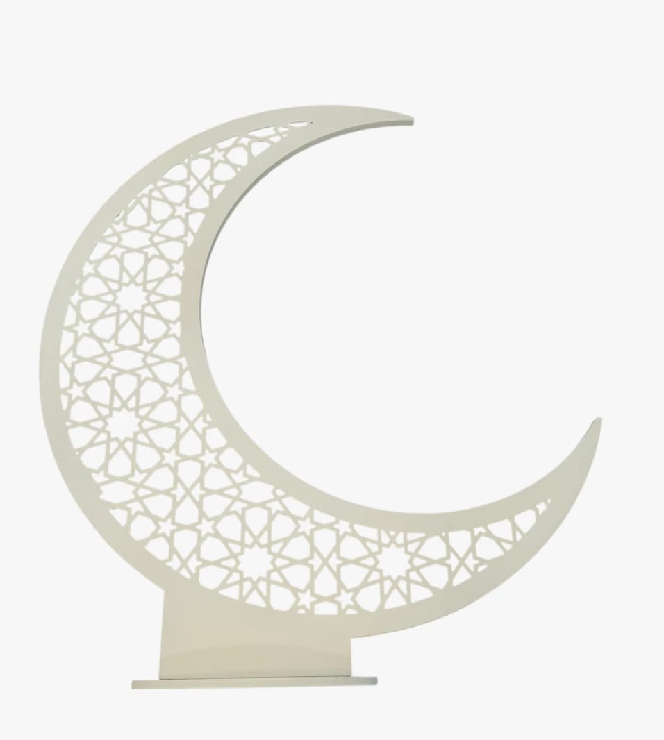 Unique Islamic Decor Crescent Moon Laser-Cut Design with Star Details - Perfect for Elegant Homes and Offices