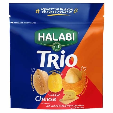 Halabi Trio Mix Coated Peanuts Cheese 150 Gram