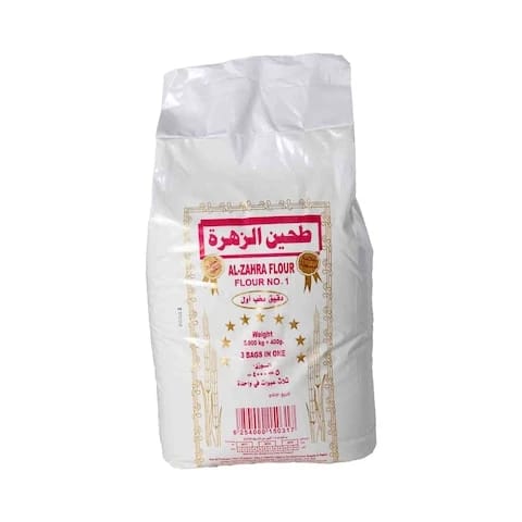 طحين الزهراء 5 كغم + 400 غرام مجانًا