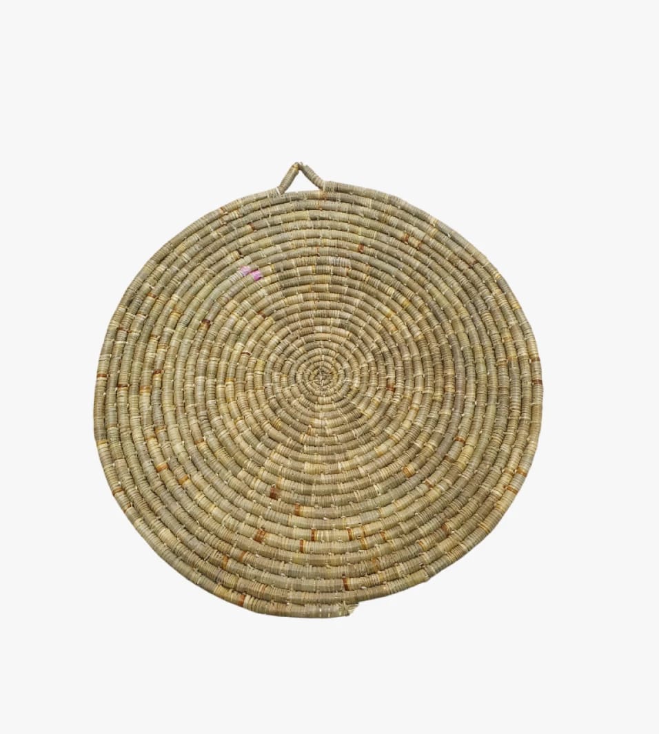 Exquisite Handwoven Circular Wall Basket for Decor Enthusiasts with Unique Natural Design