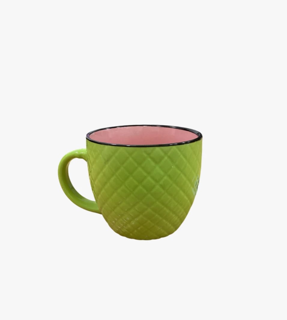 Stylish Ceramic Mug with Pineapple Pattern and Glossy Finish for Coffee and Tea Lovers