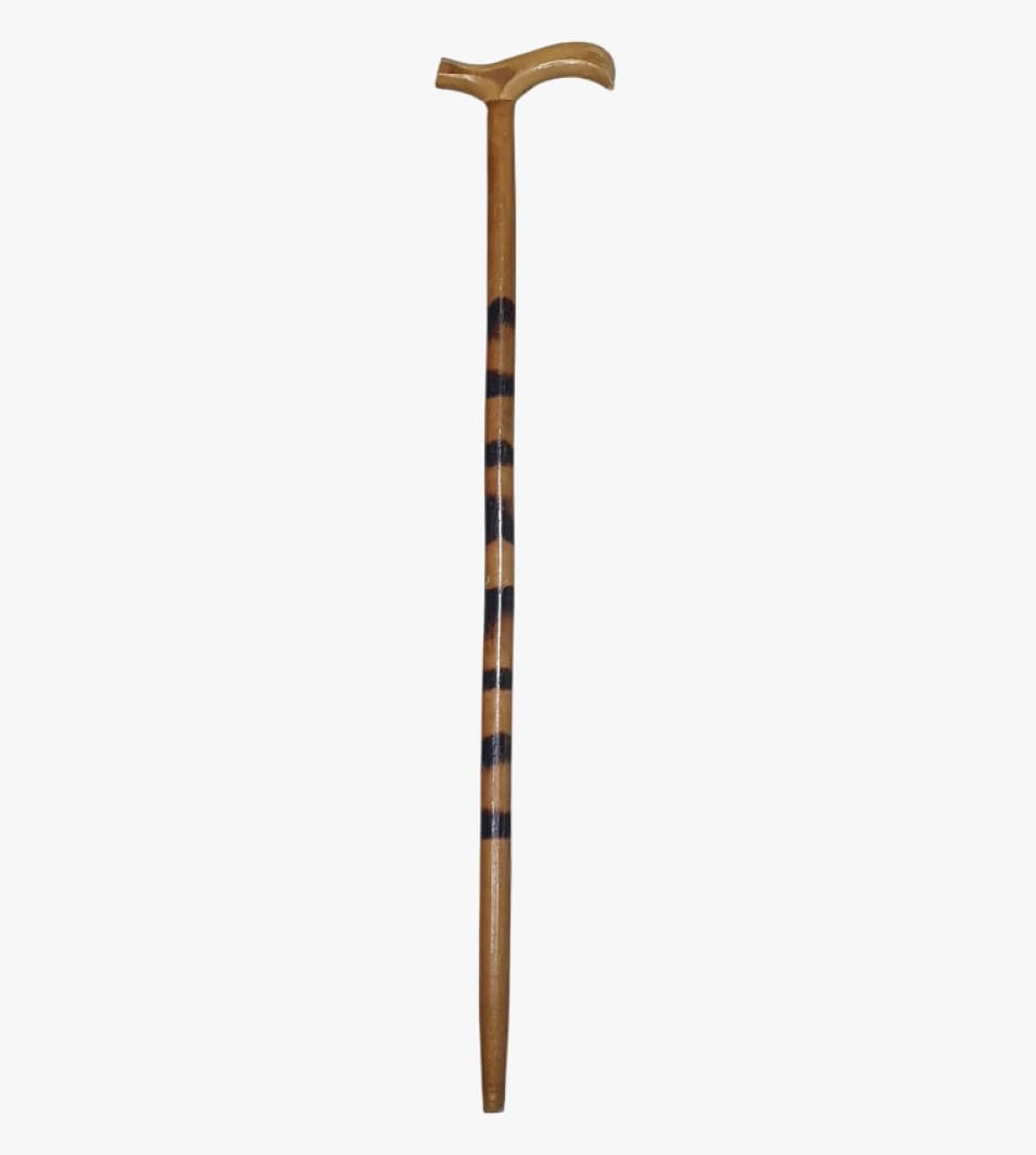 Sleek Walking Cane for Men and Women with Modern Wooden Stripe Design from the Stylish Brand
