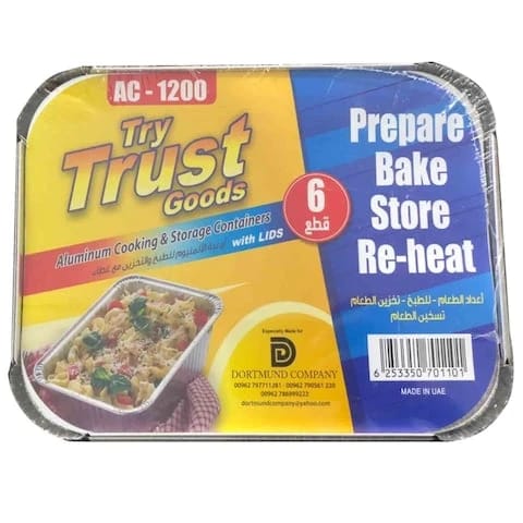 حاويات طبخ وتخزين الألمنيوم Try Trust Goods AC-1200 مع أغطية 6 قطع
