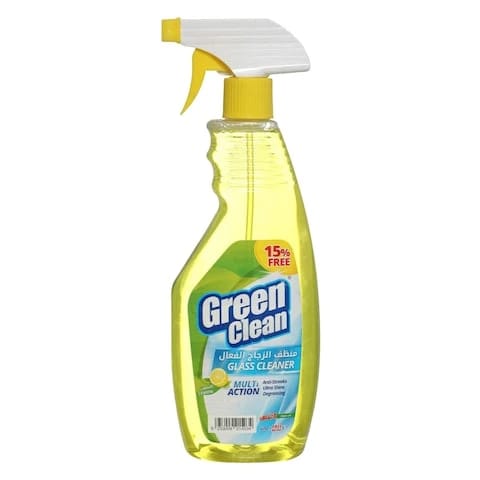 Al Emlaq Glass Cleaner Green Clean Multi-Action With Lemon 690 Ml