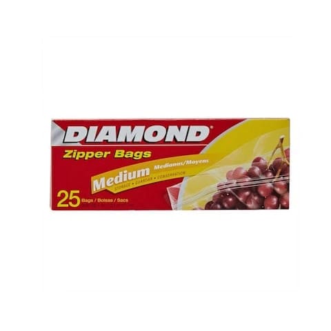 Diamond Bags Zipper Storage Medium 25 Pieces
