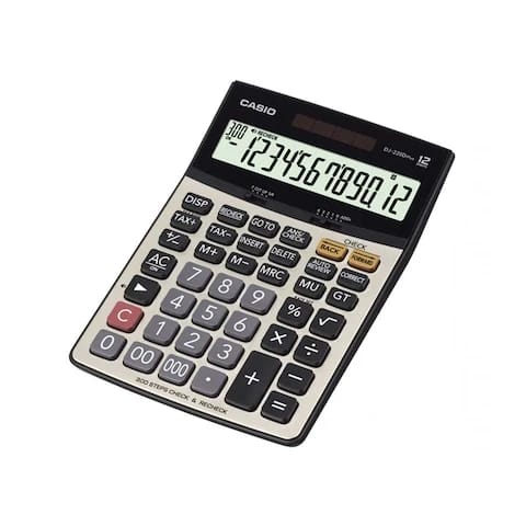Casio Desk Calculator Check And Tax Function 12 Digits Display Dj-220D Black