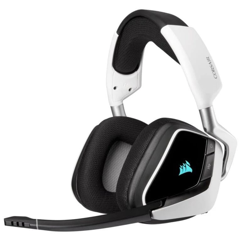 Corsair – Gaming Headsets – Wireless – Void RGB Elite Wireless 7.1 Surround Sound Gaming Headset – White
