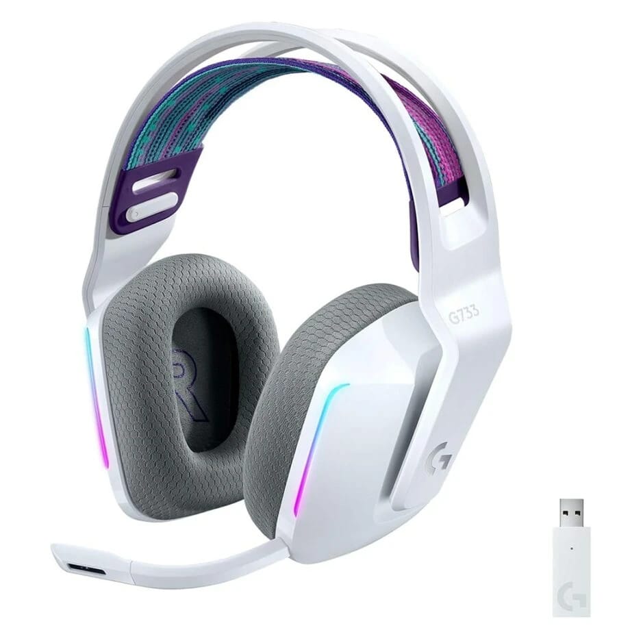 Logitech – Gaming Headsets – Wireless – G733 LIGHTSPEED Wireless Gaming Headset – White