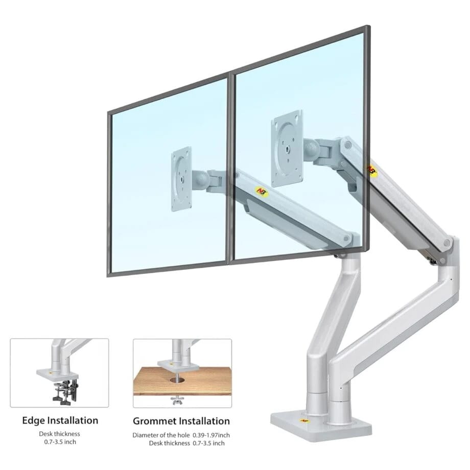 North Bayou – Monitor Stands – G32 Dual Monitor Arm for 22-32” – Silver