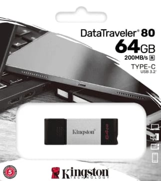 Kingston – Flash Drives – DT80 64GB USB-C Flash Drive