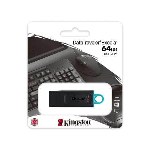 Kingston – Flash Drives – DTX 64GB Flash Drive – Data Traveler Exodia USB 3.2