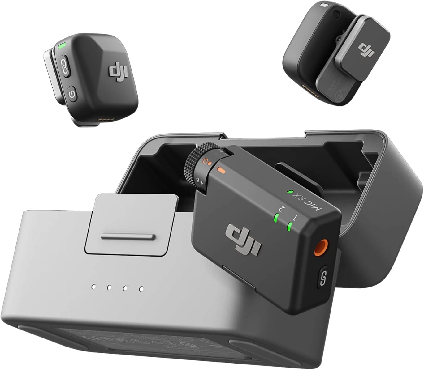 DJI Mic Mini Wireless Microphone Kit (2 TX + 1 RX + Charging Case) – Ultralight, 48h Battery, Noise Cancelling, Pro Audio