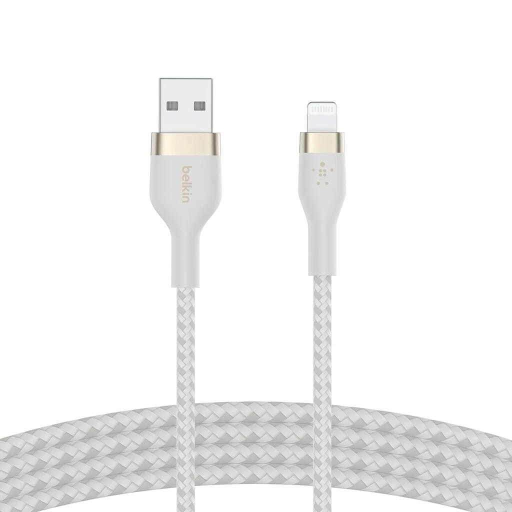 Belkin – Data Cables & Adapters – PRO FLEX USB-A to Lightning Cable – 1M – White
