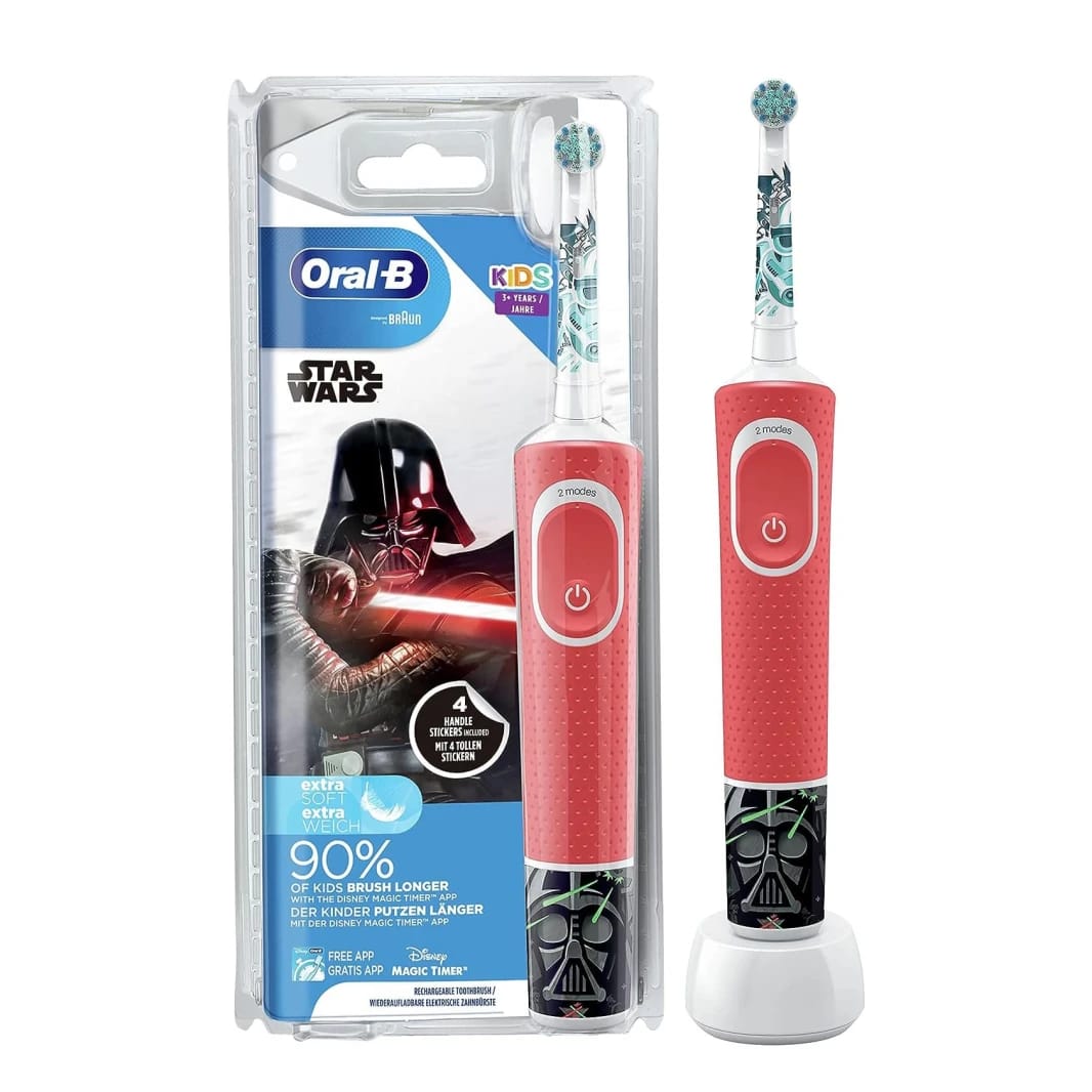 Oral-B – Electric Toothbrushes – Kids Rechargeable Electric Toothbrush with 4 Star Wars Themed Stickers