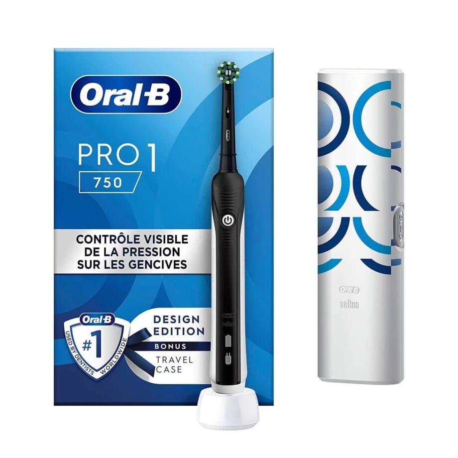 Oral-B – Toothbrushes – Oral-B by Braun Pro 1 750 Electric Toothbrush with 3D Technology & Travel Case – Black