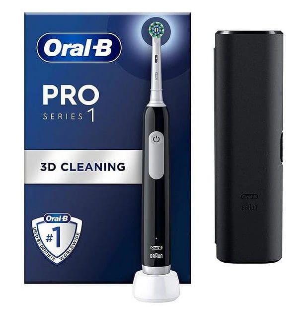 Oral-B – Toothbrushes – Oral-B Pro 1 Series Electric Toothbrush With 3D Cleaning & Travel Case – Black