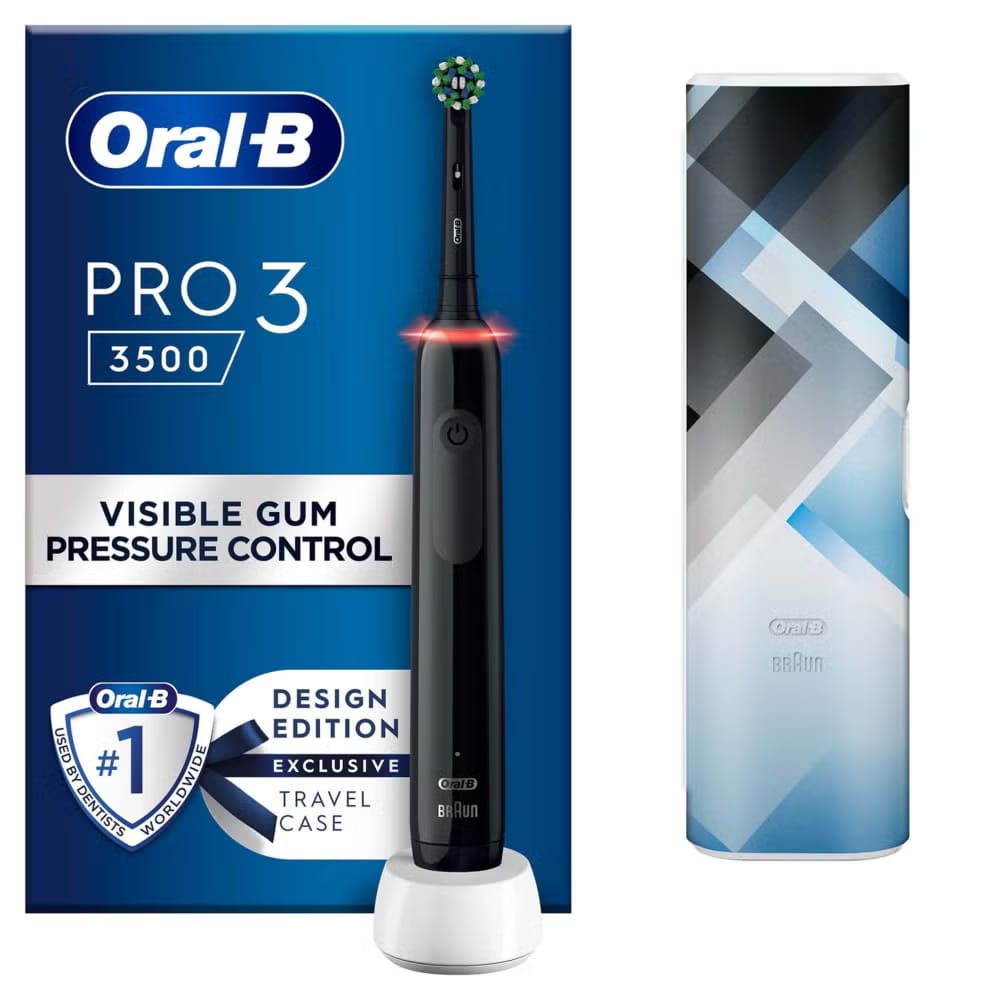 Oral-B – Toothbrushes – Oral-B Pro 3 3500 Electric Toothbrush With 3 Modes & Travel Case – Black