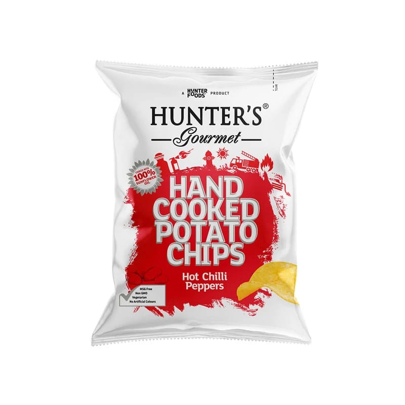Hunter's Hand Cooked Potato Chips Hot Chilli Peppers 125g