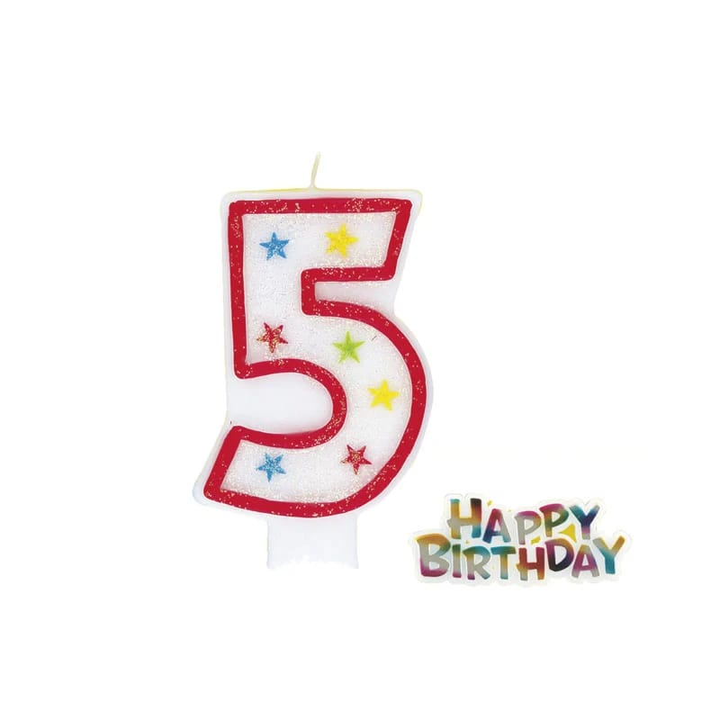 شمعة عيد ميلاد رقم 5 من S & Y