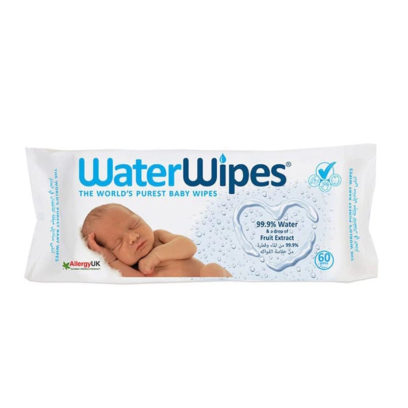 مناديل مبللة خالية من العطور للرضع الحساسة 60 منديل من WaterWipes