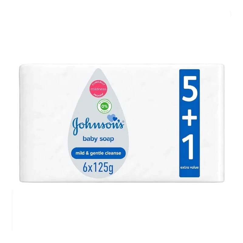 Johnson's Baby Soap Bars 6 x 125g (5+1 Free)