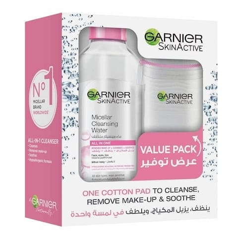 Garnier Micellar Water 400 ml + Cotton Pad