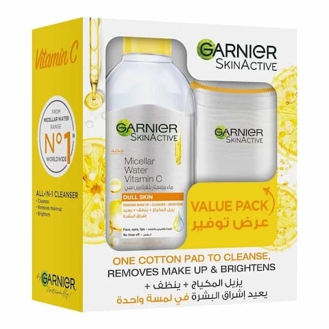Garnier Micellar Water Vitamin C 400 ml + Cotton Pad