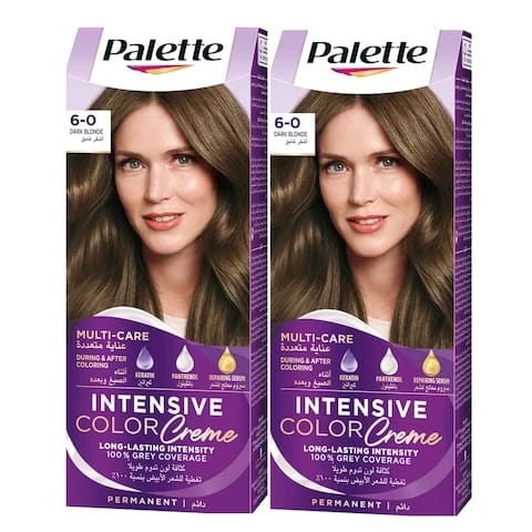 Palette Hair Color Intensive Color Cream Dark Blonde No.6-0 2 Pieces