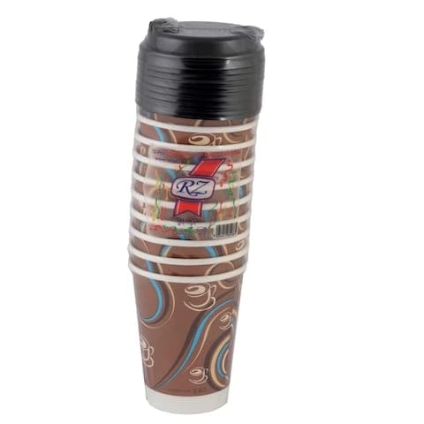 RZ PAPER CUPS 12 OZ - 10PCS W/COVER