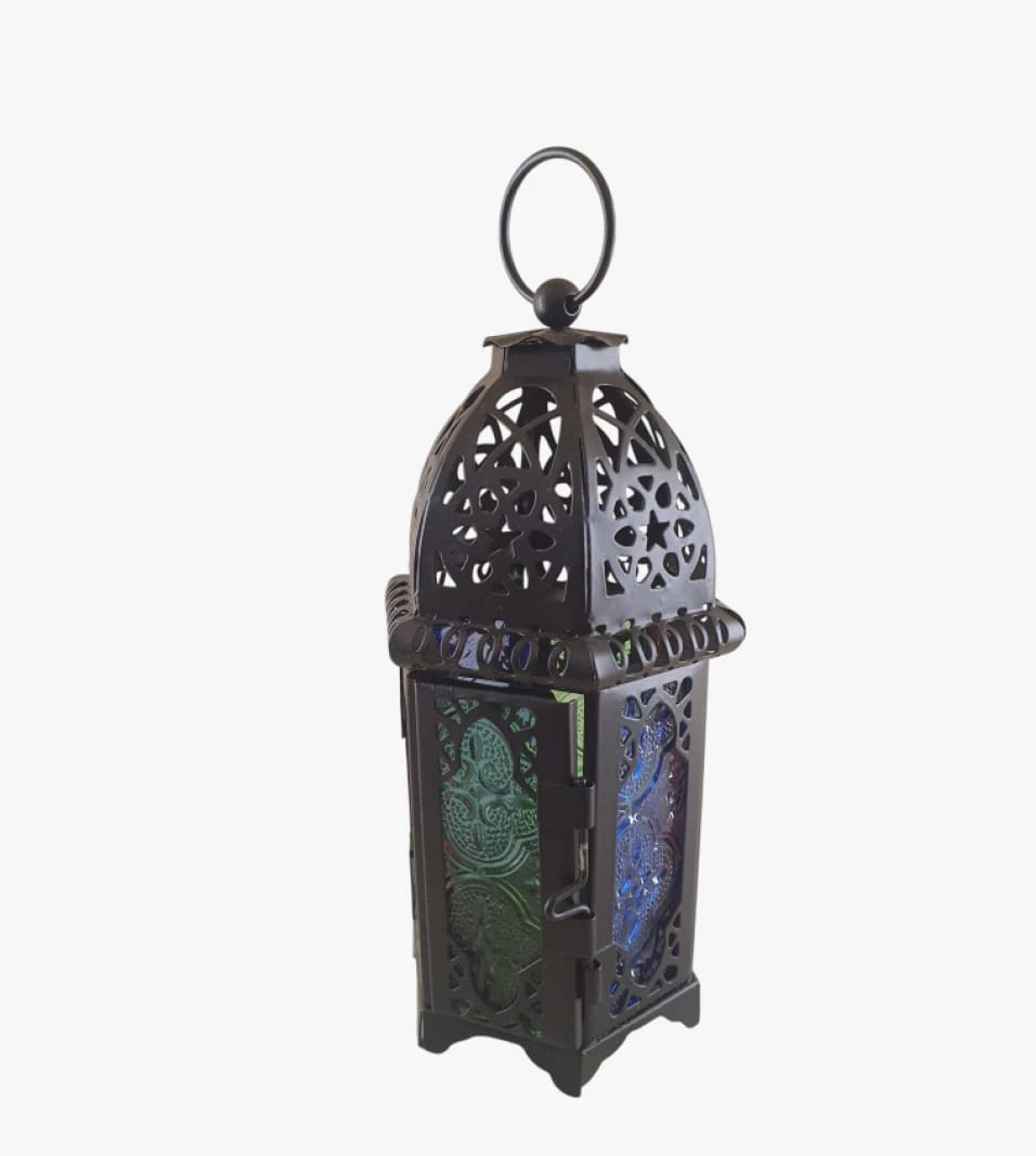 Moroccan Decorative Lantern with Ornate Glass, Ideal for Home Décor and Special Occasions by Elegant Brand