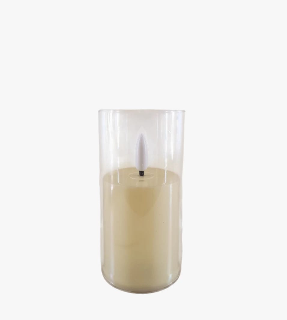 Elegant Faux LED Candle in Clear Glass for All Age Groups and Families Seeking the Perfect Decor