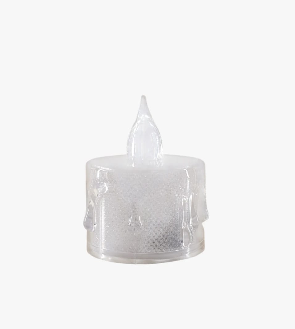 Elegant LED Glitter Tealight Candle in White for Special Occasions with Unique Design by Renowned Brand