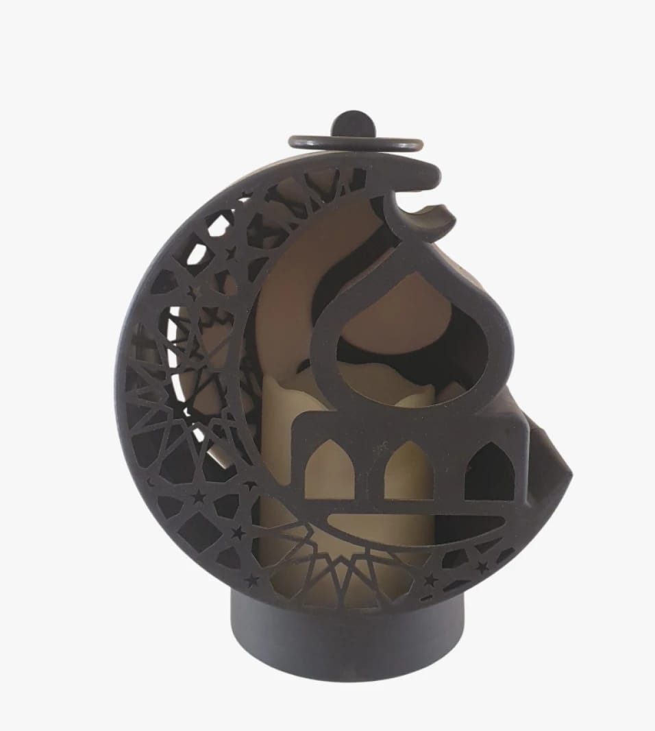 Decorative Ramadan Candle with Crescent and Star Design for Home and Special Event Spiritual Touch