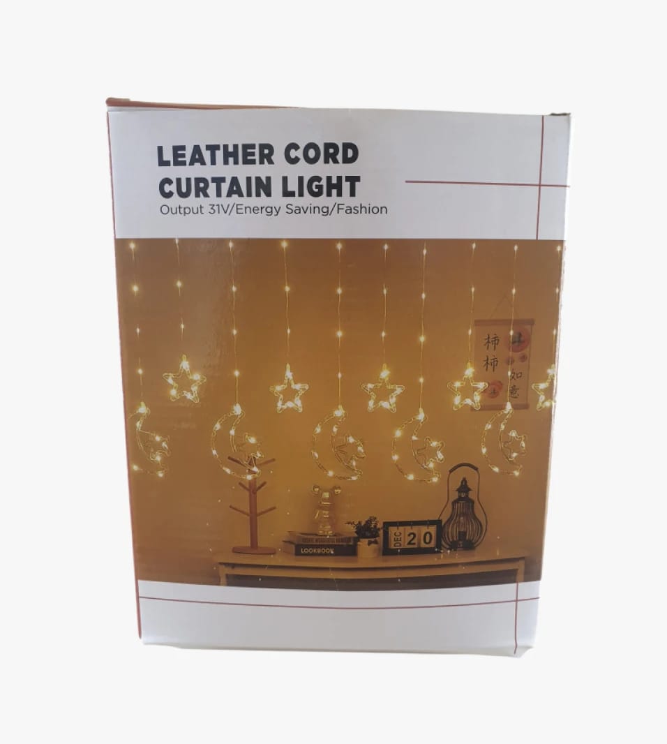 Leather Cord Curtain Lights with Stylish Design for Indoor Decor, Energy-Efficient and Suitable for Various Events and Celebrations