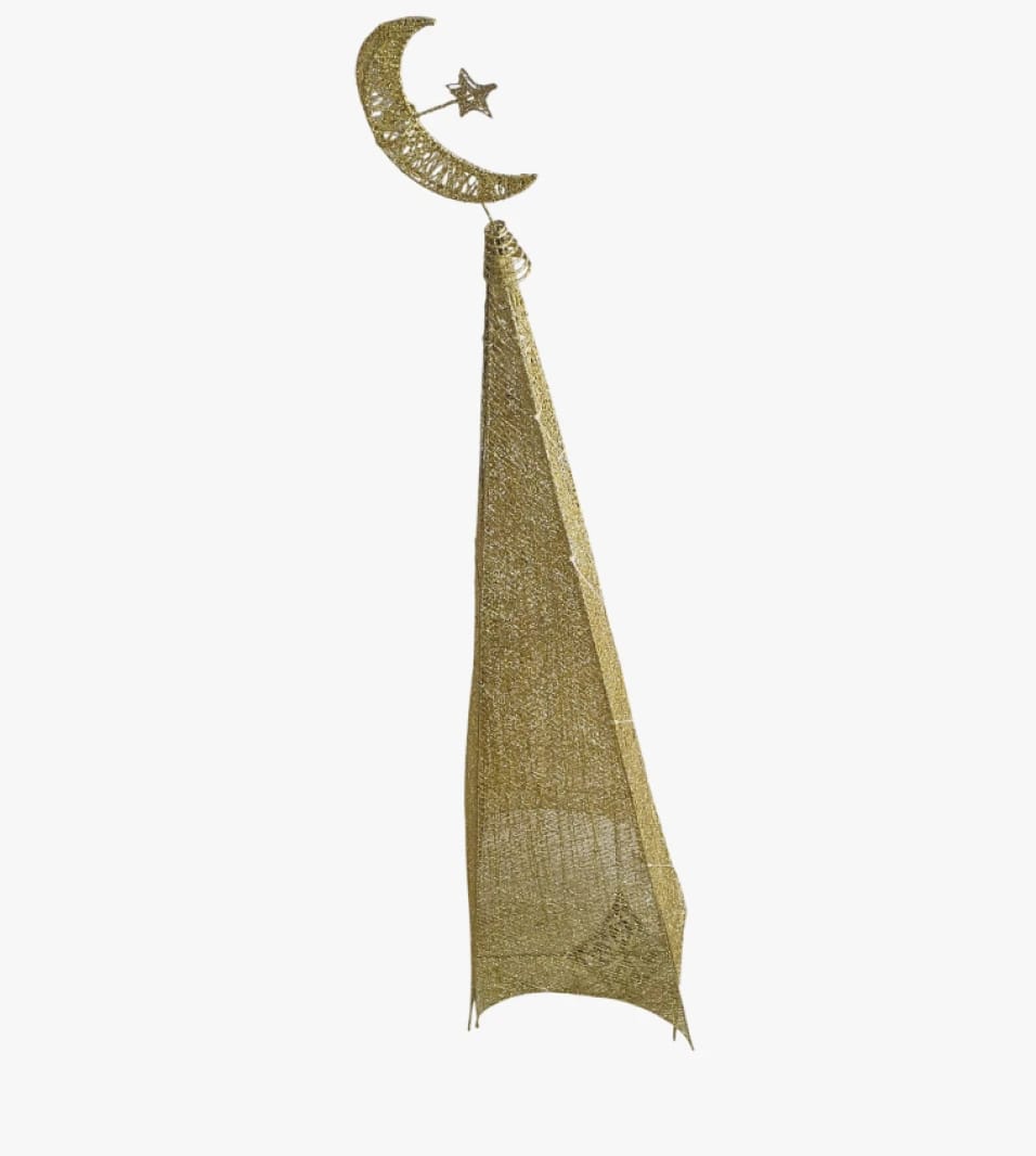 Golden Crescent Star Decorative Light for Ramadan Home Decor by Sparkle Lighting for Festivals and Events