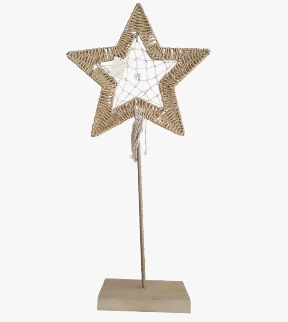 Warm Touch Figurine Star Decor Made of Hessian, Attractive Decor for Offices and Living Rooms, Suitable for All