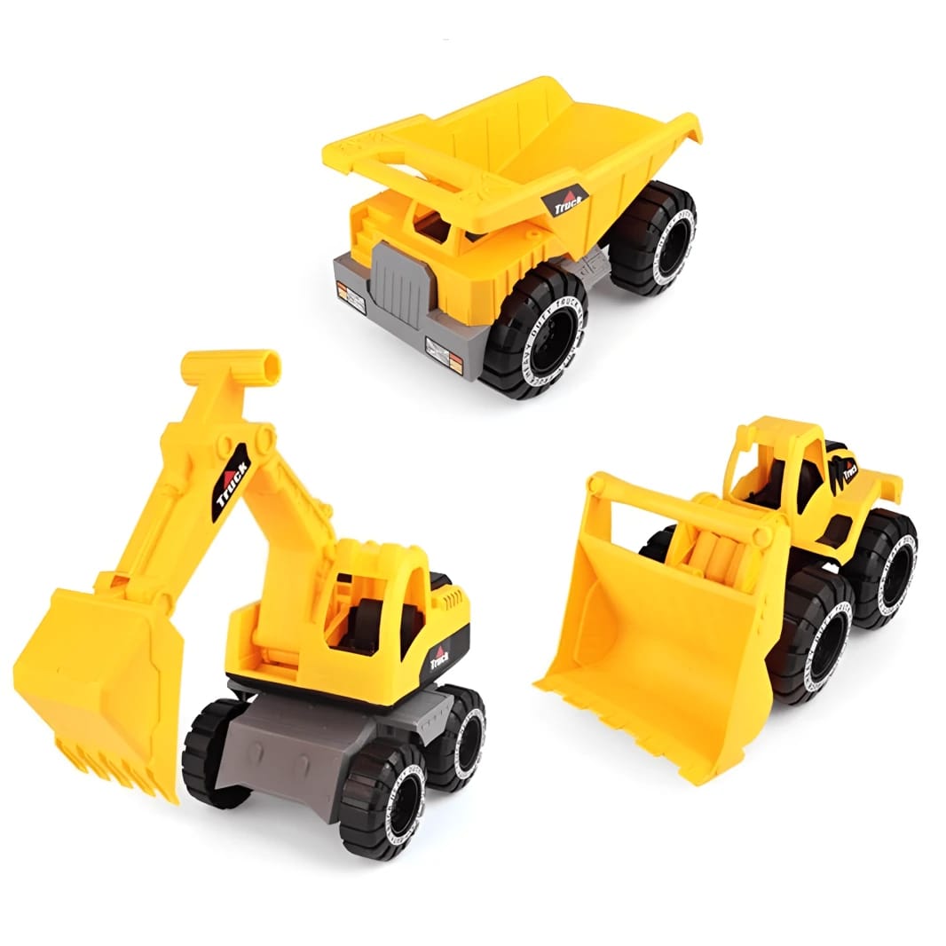 3 Construction and Transport Trucks Set
