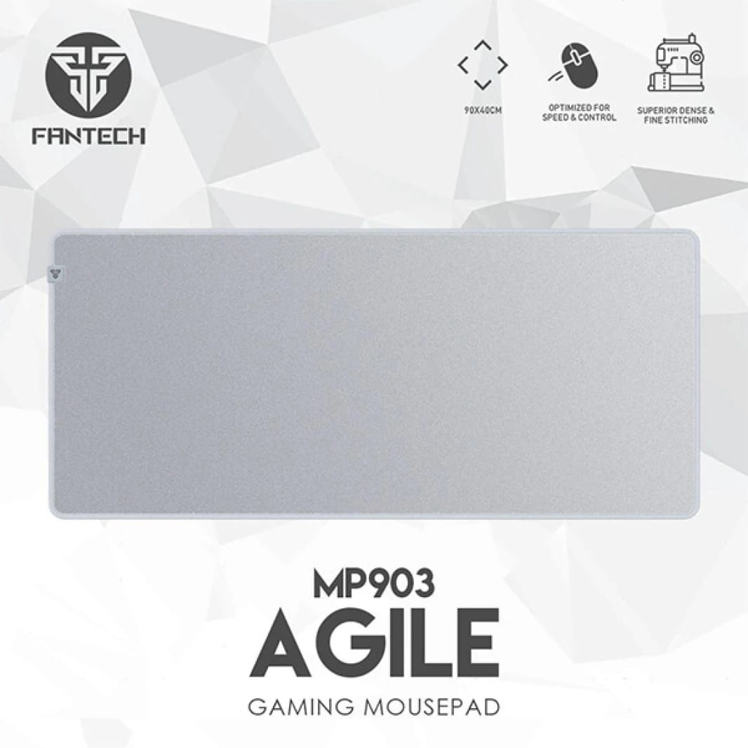 Fantech Agile Mp903 White Professional Large Gaming Mouse Pad, Water-Resistant SPEEDSILK Surface & dynamic friction (900*400*3mm)