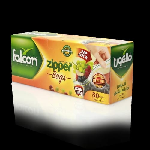 Falcon Zipper Freezer Bags 18x21cm 50 Bags