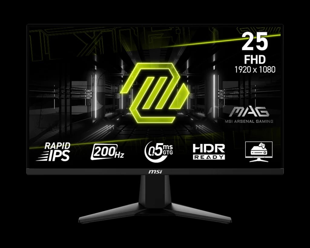 MSI MAG 255F E20 Flat 24.5" FHD 200Hz 0.5ms Rapid IPS HDR - Black Gaming Monitor