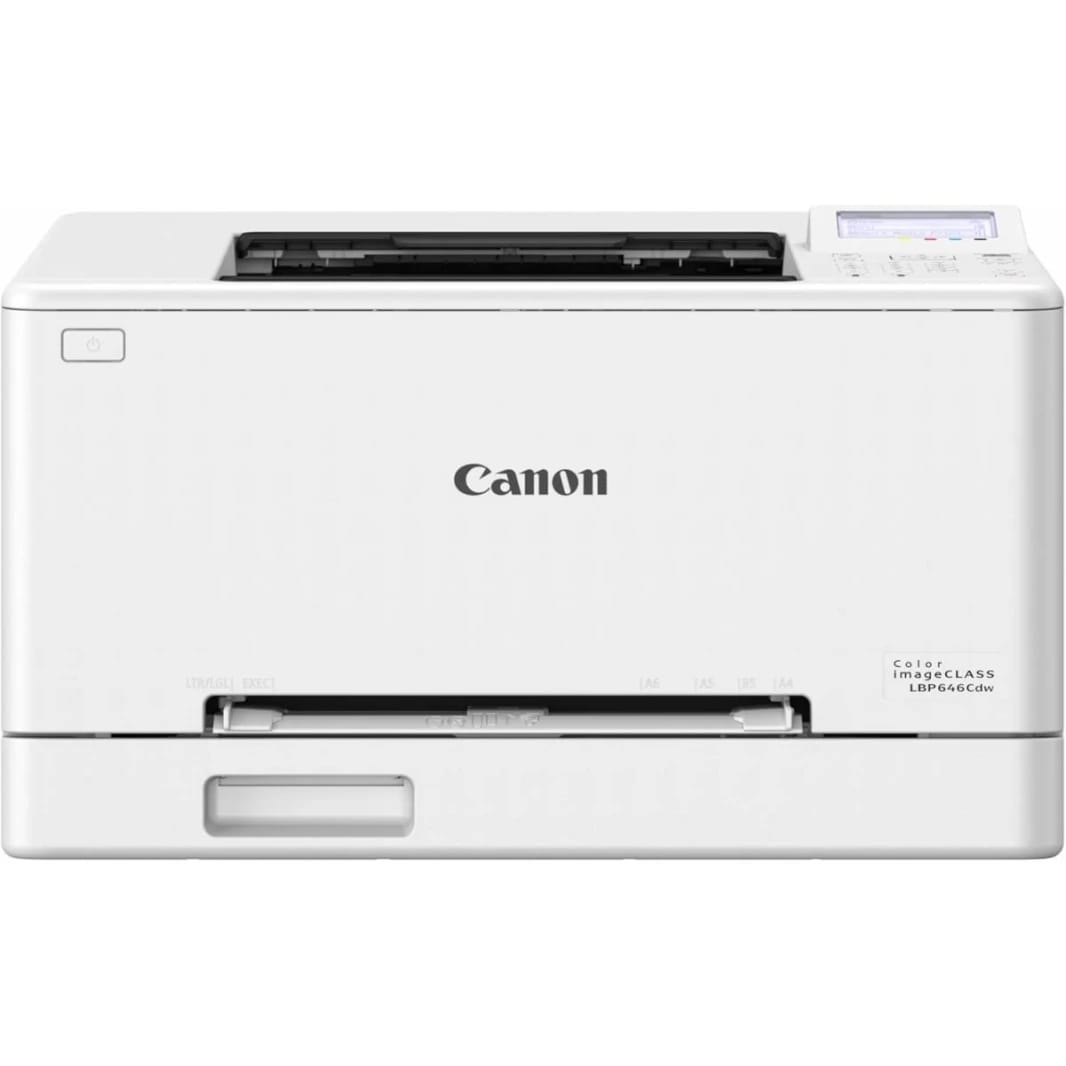 Canon i-SENSYS LBP646Cdw Color Laser Printer, 25 ppm Speed, Auto Duplex, Wireless & Gigabit Ethernet, Secure Print, 5-Line LCD, Single Function, White