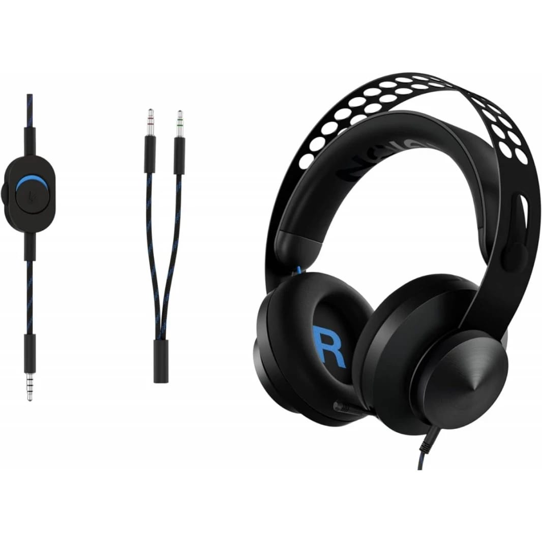Lenovo Legion H300 Stereo Gaming Headset, Noise-Cancelling Mic, Memory Foam & PU Leather Earcups, Stainless Steel Headband, PC, PS4, Xbox One, Nintendo Switch, Mac, GXD0T69863, Black