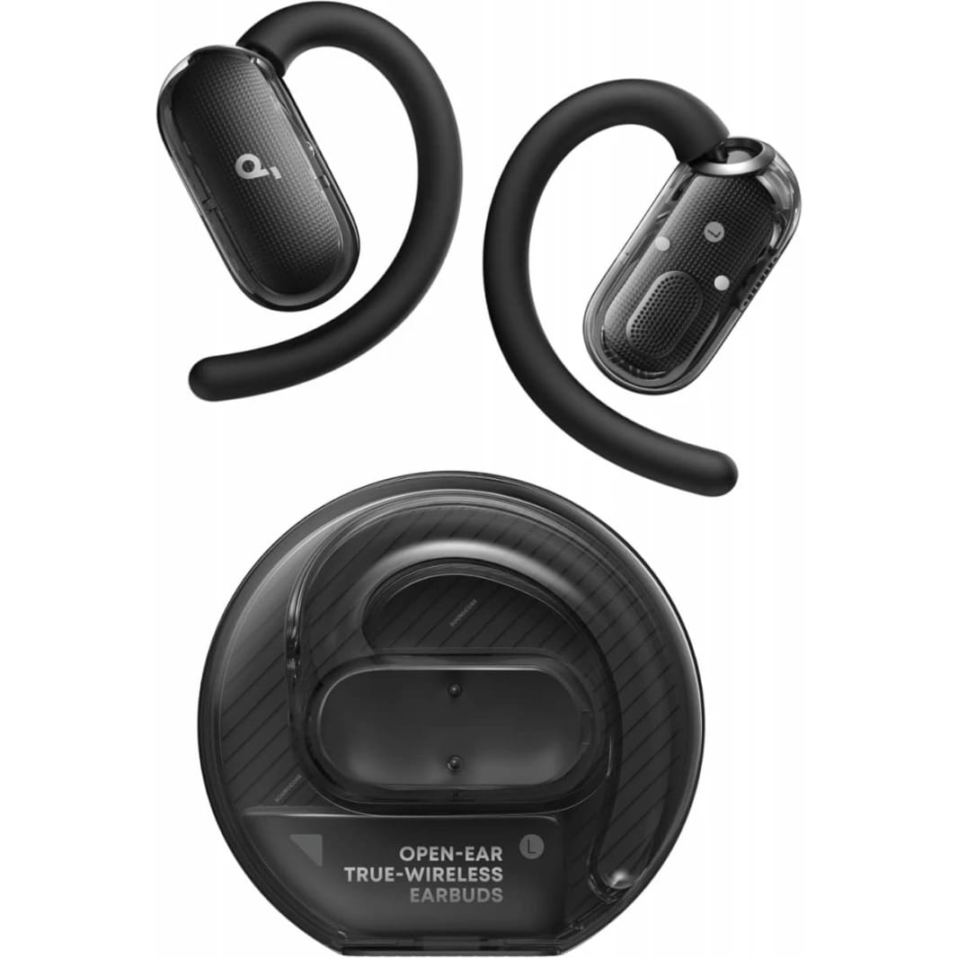 Soundcore V40i by Anker, Open-Ear Headphones, Clear Design, Lidless Case, 4 Adjustable Positions for Every Ear Size, Richer Bass, IP55, 21H Playtime, AI Clear Calls, Bluetooth 5.4, App Control - 18 Month Warranty