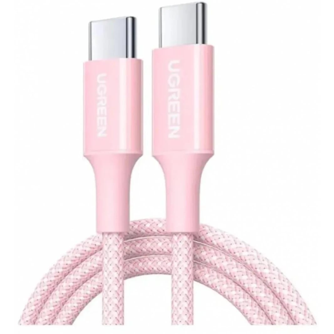UGREEN USB-C to USB-C 100W 5A PD Braided Fast Charging Cable Nylon Jacket - 2M Pink (L502)