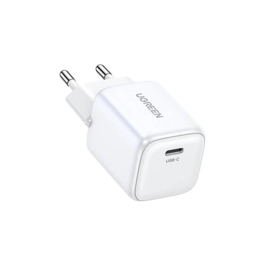 شاحن UGREEN X513 Nexode سريع 30 واط GaN بمنفذ USB-C PD 3.0 PPS لجهاز MacBook Air وآيفون - أبيض