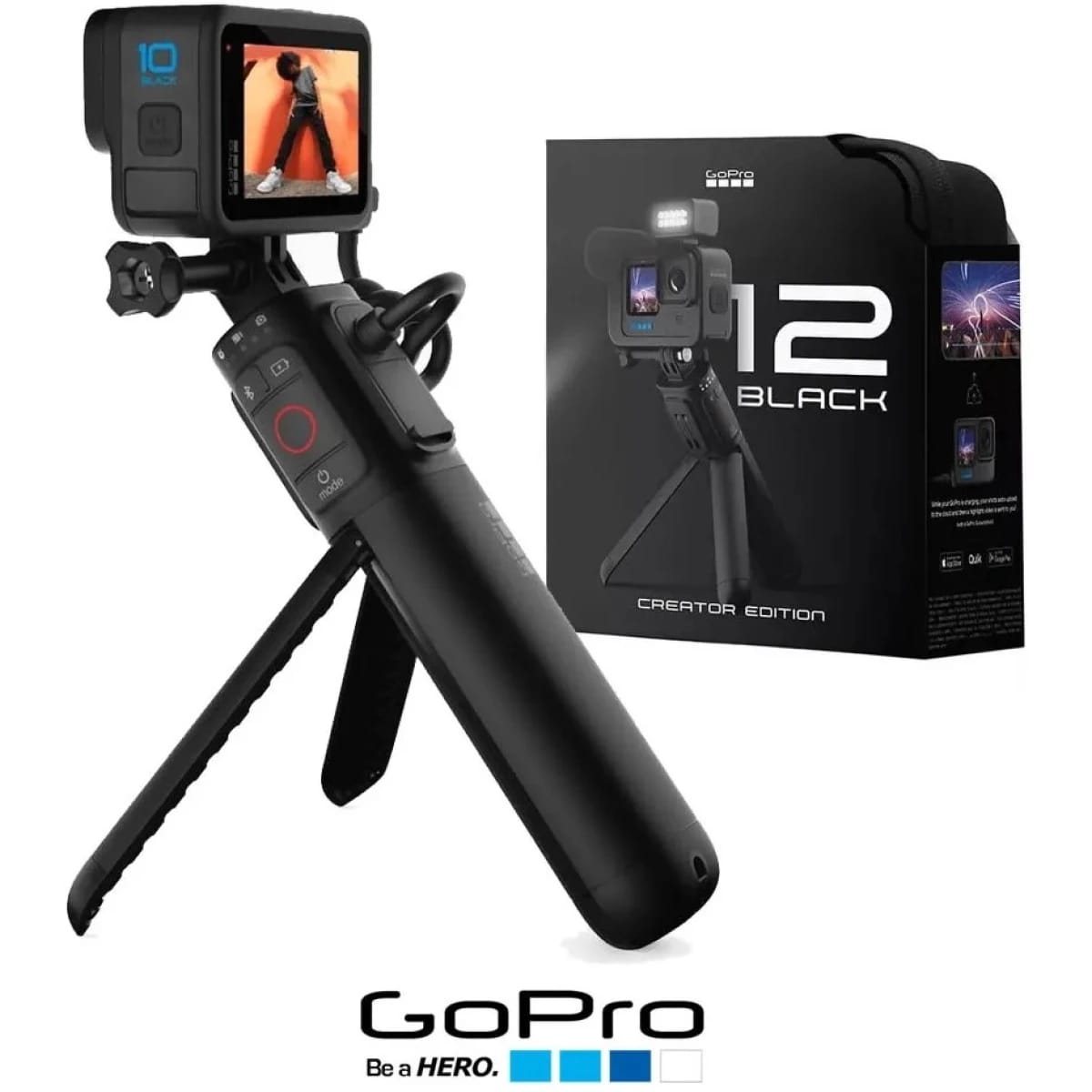 GoPro HERO12 Black Creator Edition - يشمل HERO12 Black، Volta (مقبض بطارية، حامل ثلاثي، جهاز تحكم)، Media Mod، Light Mod، بطارية Enduro وحقيبة حمل