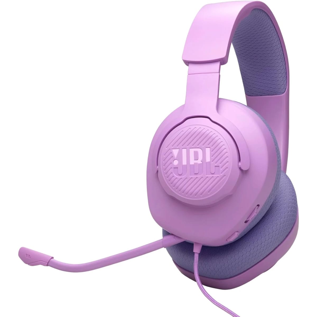 JBL Quantum 100M2 Wired Gaming Headphones, 40mm Dynamic Drivers, Detachable Boom, Directional Microphone Pick-Up Pattern, Fabric-Covered Memory Foam Ear Cushions, 1.2m Cable, Purple