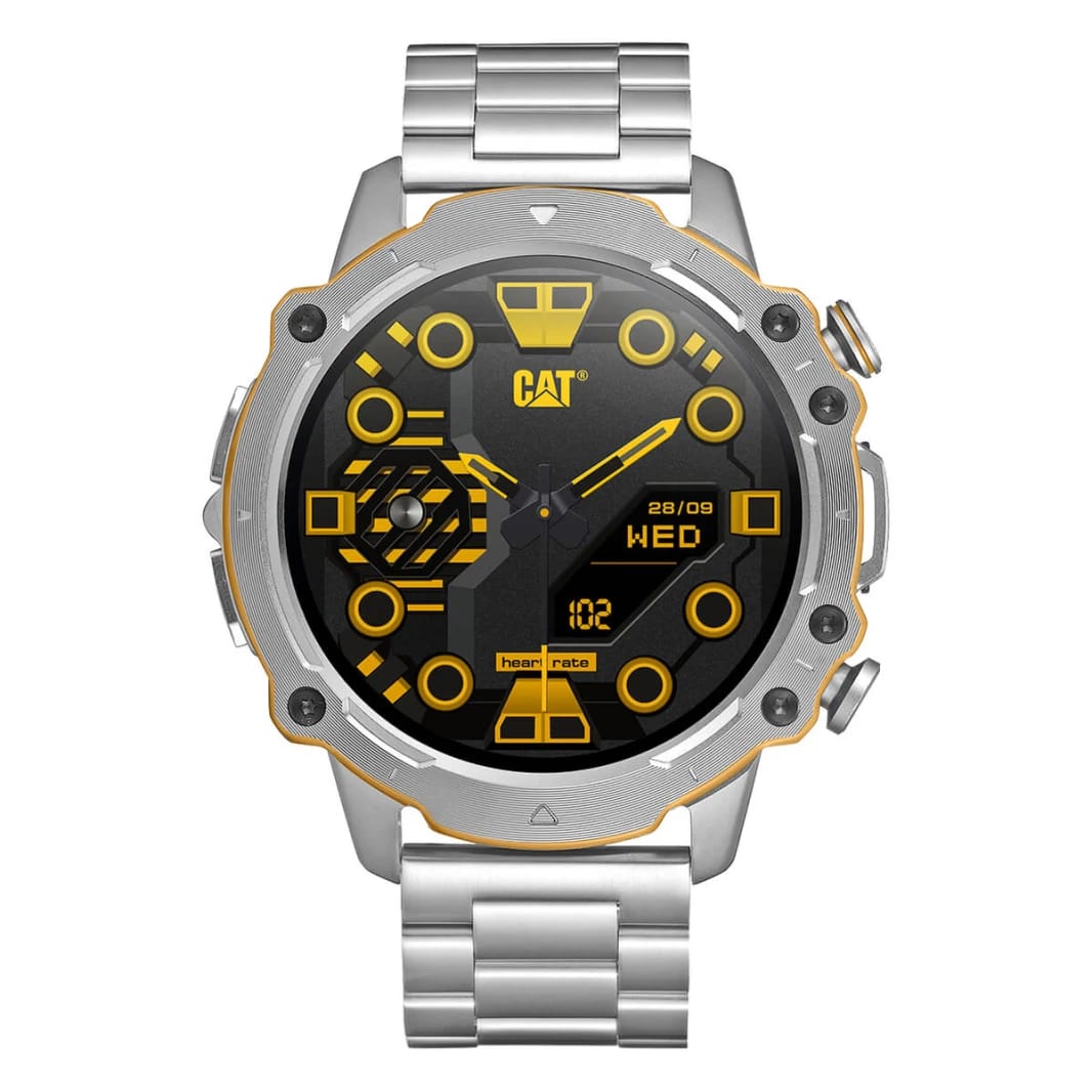 Caterpillar Smart Watch with Silver Metal Strap