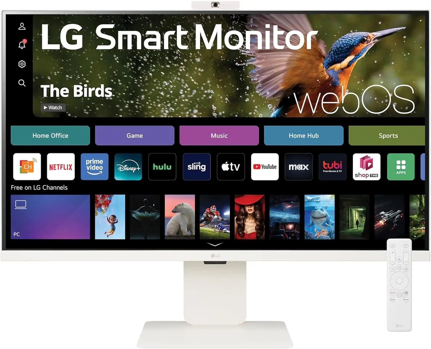 شاشة LG MyView 32SR85U-W الذكية - 31.5 بوصة 4K UHD IPS بزمن استجابة 5 مللي ثانية مع كاميرا FHD مدمجة